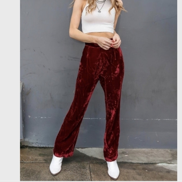 RED Velvet Wide leg slouch Boho pants, by COSTES rebel Europe. New, Sz X… - Picture 2 of 15
